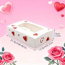 8pcs Heart Window Candy, Chocolate, Cookie Gift Boxes, Suitable For Valentine's Day, Birthday, Wedding, Anniversary Packaging - Multicolor - View 8