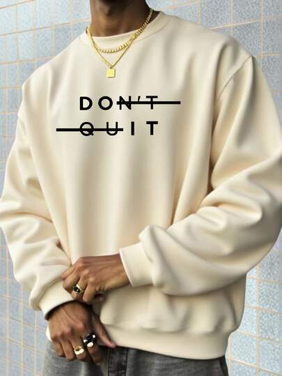 男士休闲百搭印花元素圆领运动衫