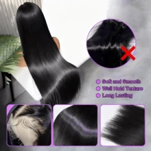 3 Sekunden zum Anziehen 34 Zoll 13x4 transparente Spitzenfront Perücke und 5x5 Spitzenverschluss Perücke - Natürliche klebstofffreie gerade menschliche Mischung Haare Perücken für Frauen - hochwertige handgebundene klebstofffreie Spitzenfront Perücke - Mehrere Größen für natürliches Aussehen mit Babyhaar für Frauen