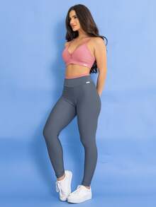 Women's Glow Gym Fitness Set Top Leggings Tarelles Sportswear - 深灰色 - 查看 4