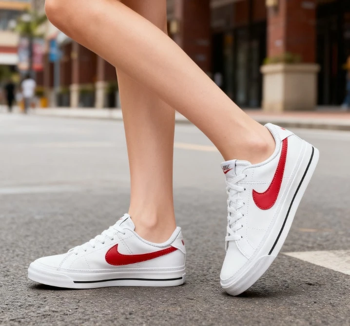 Zapatillas casuales NIKE Women's COURT LEGACY DA5380-105 - Blanco Rojo - Ver 1