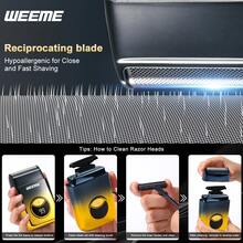 WEEME 男士渐变金/蓝电动剃须刀 - 可充电无线理容工具，带 USB 充电端口，配备精密刀片，适合短胡茬，小巧便携，是旅行的理想之选 - 父亲节或其他场合送给爸爸、丈夫或男朋友的完美礼物。 - 彩色 - 查看 9