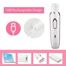 Máy cạo râu điện 4 trong 1 sạc được dành cho nữ, máy tỉa lông mặt cầm tay với 4 đầu, thích hợp để tẩy lông mặt, mũi, chân, nách, vùng bikini và toàn thân. - trắng - Xem 10