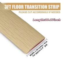 1pc 1m/39.37in Self-Adhesive Floor Transition Strip, Wood Grain PVC Door Threshold Decorative Strip, Peel And Stick, Suitable For Carpet, Tile And Vinyl Flooring Gaps, Door Threshold Cover, 4mm High Gap Coverage, Suitable For Laminate/Tile Flooring - Multicolor - View 4