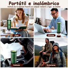 Cafetera portátil 3 en 1, máquina de café espresso, 20 bares, nano, para viajes en coche, mini máquinas de café espresso, cafetera eléctrica con autocalentamiento, USB-C, cafetera portátil 3 en 1, cafetera de cápsulas con extracción en frío y en caliente para viajes en coche, acampadas al aire libre. - Admite métodos de preparación en frío y en caliente para satisfacer diferentes preferencias de sabor.  Traducción realizada con la versión gratuita del traductor DeepL.com - Verde - Ver 7