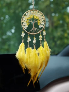 1pc Crystal Stone Tree Of Life Car Pendant, Luxury Minimalist Car Hanging Decor, Unique Gift For Women - Multicolor - View 18