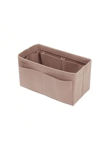 14口袋黑色毛毡内衬收纳袋，适用于手提包、钱包、旅行配件 - 米色 - 查看 11