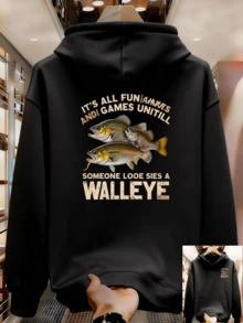 Men's Simple Style Hoodie Suitable For Christmas Class - Black - View 1