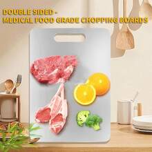 Extra-Large  Stainless Steel Cutting Board | Ultra-Thin Rust-Resistant Chopping Board | Double-Sided, Durable & Odor-Free | Ideal For Meat, Vegetables & Fruits | Easy-To-Clean Essential Kitchen Cutting Board|Kitchen Must-Have Tools - 1Pcs XL(39*28cm) - 查看 5