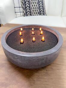 手工香氛蜡烛，黑沙蜡，珍珠色，大型冰花图案，DIY沙画，理想的情人节礼物