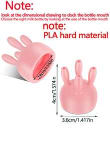 1个趣味奶牛造型牛奶盒盖，适用于2.7厘米/1.062英寸瓶口（请注意尺寸图，以便对接瓶口）。采用PLA硬质材料，这款粉色盖子设计成奶牛身体的一部分，超级逼真。它不仅是厨房或餐桌上的趣味装饰品，而且在倒牛奶时也非常实用。 - 彩色 - 查看 7