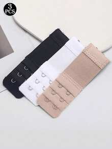 3pcs Bra Strap Extenders, Comfortable Adjustable Bra Straps, Invisible Bra Appearance, Women's Lingerie Accessories, Soft Adjustable Bra Extenders, White And Beige - Comfortable Dual Hook Design, Enhanced Support, Breathable Polyester Fabric, Suitable For Casual Wear Or Travel, Bra Comfort Accessory, Women's Bra Extenders, Elastic Adjustable Bra Strap Extenders, Soft Lingerie Accessory. - Multicolor - View 1