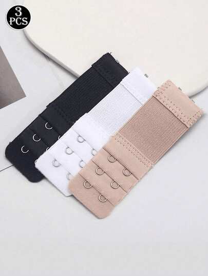 3pcs Bra Strap Extenders, Comfortable Adjustable Bra Straps, Invisible Bra Appearance, Women's Lingerie Accessories, Soft Adjustable Bra Extenders, White And Beige - Comfortable Dual Hook Design, Enhanced Support, Breathable Polyester Fabric, Suitable For Casual Wear Or Travel, Bra Comfort Accessory, Women's Bra Extenders, Elastic Adjustable Bra Strap Extenders, Soft Lingerie Accessory.