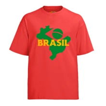 Camiseta Algodão Brasil Copa 2026 País Bandeira
