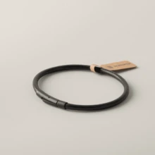 BLKSMTH 1pc Minimalist Retro Cool Black Leather Style Bracelet, Unisex - Black - View 12