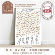 Tranh cây in dấu vân tay trên vải bố, trang trí đám cưới độc đáo, sổ lưu niệm in dấu vân tay cá nhân hóa. - Nhiều màu - Xem 2