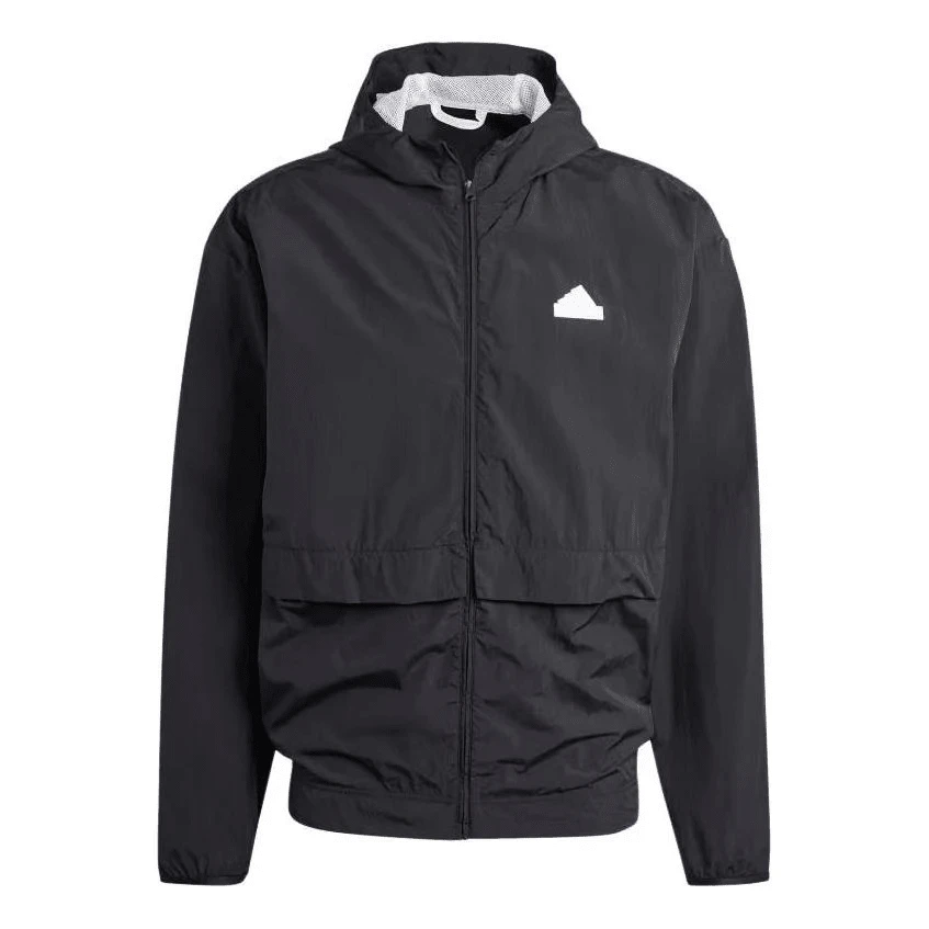Adidas Men's Casual Comfortable Versatile Hooded Jacket, Spring/Autumn - Black - View 1