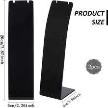 2 piezas Soporte de exhibición de collar de acrílico negro/transparente, soporte minimalista de estilo Ins para joyería, accesorio para transmisión en vivo para tienda de joyería, exhibidor de collares y aretes, almacenamiento y exhibición de joyería de doble uso - Multicolor - Ver 7