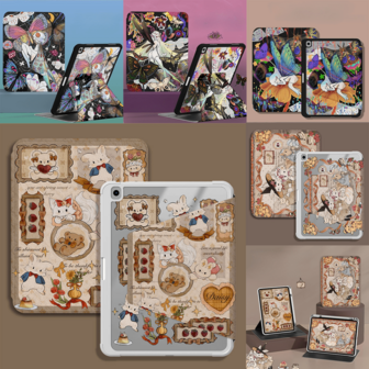 Anime Protective Case Compatible With Samsung Galaxy S10 FE+ Tab S6 Lite 2024 S10ULTRA S7+/S8+/S7FE S9 FE+ A9+ Tab A7 Lite 8.7inch Cartoon Cute Tablet Cover