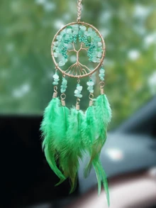 1pc Crystal Stone Tree Of Life Car Pendant, Luxury Minimalist Car Hanging Decor, Unique Gift For Women - Multicolor - View 12
