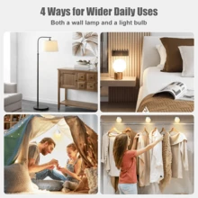 Rechargeable Bulb - E27 Battery Powered Bulb, 10 Dimming And Color Ribbon Remote Controls Suitable For Non Hard Wired Wall Lights, Pendant Lights - 2 piezas - Ver 6