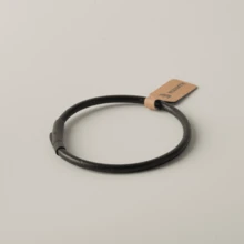 BLKSMTH 1pc Minimalist Retro Cool Black Leather Style Bracelet, Unisex - Black - View 10