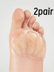 QKC 1 Pair (2 Pieces) Silicone Non-Slip Forefoot Pads And Anti-Wear Heel Stickers For High Heels For Women High Heels Women Pumps And Men Sneakers Shoes Summer Daily Wear, Shoes Accessories Gift Ideas - Clear - View 7