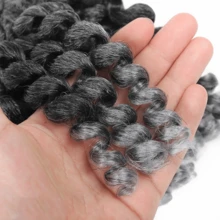 卷曲弹力棒卷发 牙买加弹力合成编织接发 非洲钩针编织假发 女士 - 彩色 - 查看 17