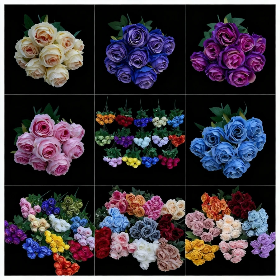 Rose de neige égéenne, fleur artificielle de haute qualité ressemblant à de la céramique, qualité de niveau installation artistique, texture réaliste semblable à de la céramique, décoration d'intérieur, centre de table pour allée de mariage, aménagement paysager pour hôtels et espaces commerciaux, rehausser l'esthétique et la mise en valeur visuelle de l'espace, idéal pour une présentation artistique - Multicolore - Voir 1