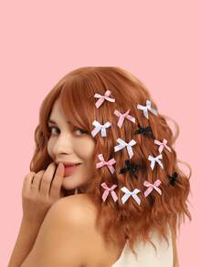 1 pieza/10 piezas Clips de pelo con lazo de cinta colorida para mujeres, accesorios de pelo dulces para niñas con pinzas de seda pequeñas, elegantes, princesa, ballet, Y2K, hadas, decorativos, scrunchies, mini clips, ornamentos para el cabello, adecuados para uso diario, lindos, 3 colores, regalo para el Día de San Valentín, pinzas de pelo, pasadores de pelo, cosas de la escuela, universidad, atuendo de invierno para mujeres, lazos, lindos