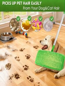 6 Pcs Reusable Mop Replacement Pads - Highly Absorbent, Easy To Clean Wet & Dry Floors, Washable Durable Replacement Mop Cloths, Dust Mop Heads, Soft Mop Pad Refill - Essential Cleaning Tool - 6 màu xanh lá cây - Xem 9