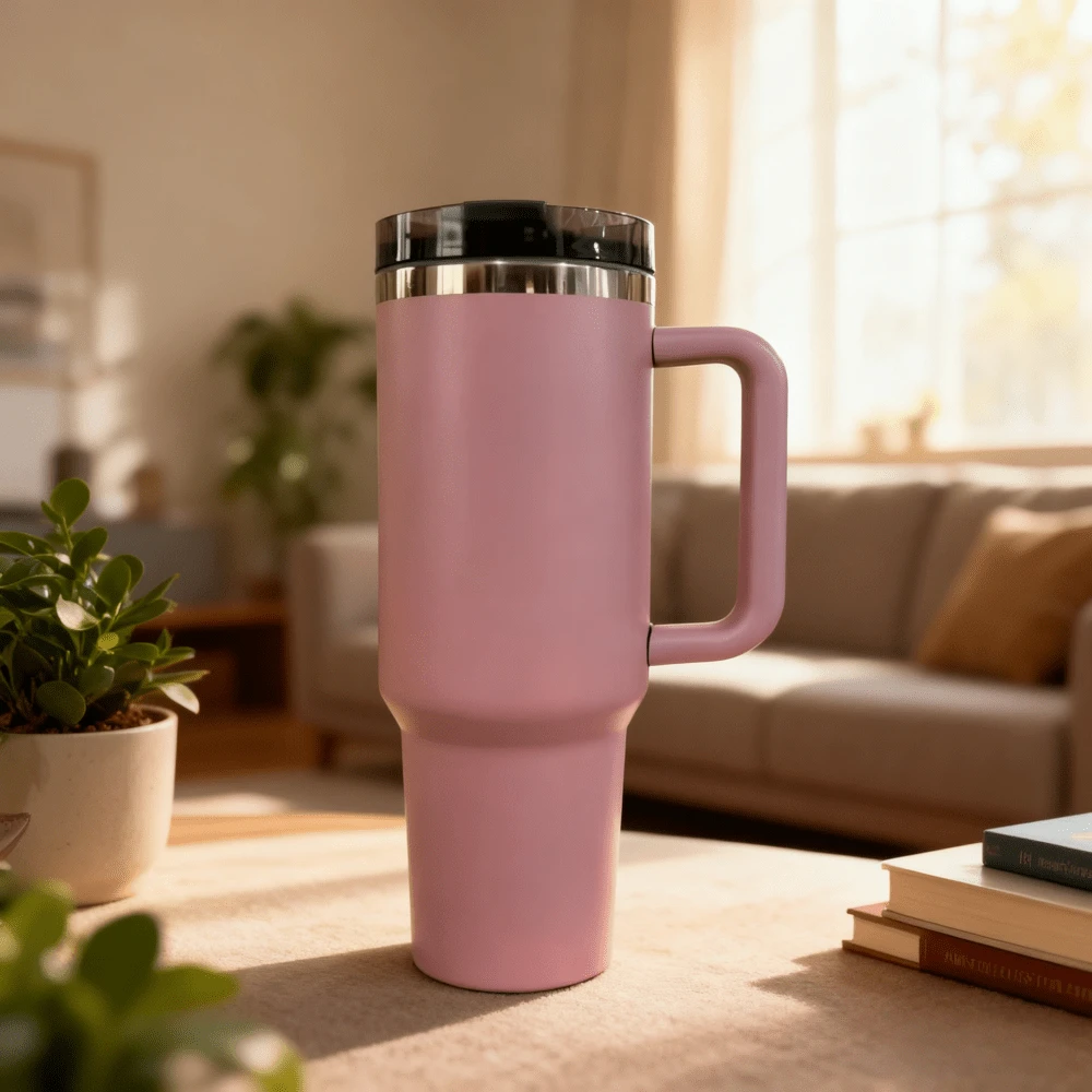 A 40/64-Ounce Large Capacity Insulated Cup With A Simple And Fashionable Design. It Has A Double-Layer Drinking Opening That Can Be Used For Direct Drinking Or With A Straw. The Straw Cover Prevents Dust From Entering. The Inner Layer Is Made Of Stainless Steel, Which Is Easy To Clean And Does Not Stick To Stains. It Has 12-Hour Heat Retention And 24-Hour Cold Retention. The Leak-Proof Design Ensures No Leakage When Upside Down. - Golden-edged Lotus Root Starch - View 1