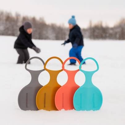 Plastic Snow Sled Board With Handle – Lightweight Winter Sliding Board – Random Color