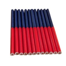 Lapiz Bicolor 12 Piezas Azul Y Rojo Triangular Y Grueso Bicolor Lapiz entrenador Papaleria Kawai bicolor grueso cuaderno notas bloc bicolor con diseño grueso hojas resistentes para escritura dibujo y anotaciones escolares o trabajo práctico y elegante - BicolorGrueso - Ver 1