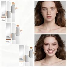 2-In-1 Color Changing Foundation Concealer Stick, Dual-Ended Design With Brush, Buildable Natural To Medium Coverage With A Lightweight, Moisturizing And Smooth Matte Finish, Adapts To Lighter-Darker Beige Tones, Suitable For All Skin Types Including Sensitive & Dry Skin, Travel-Friendly Makeup - 白色 - 查看 3