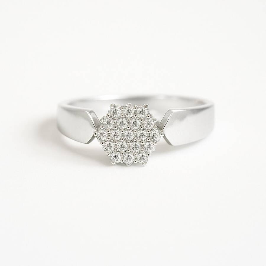 Women's Cluster Ring Inspired By Antique Coins, Sophisticated Vintage Style - #16 - Xem 1