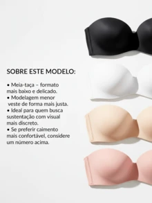 Strapless Bra With Reinforced Cups, Triple Closure, Smooth, Invisible, Seamless - 黑,白,玫瑰 - 查看 6