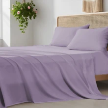 3/4 Piece Home Bed Sheet Set, Soft, Cooling, Comfortable And Breathable Bedding Set, Hotel Luxury Home Summer Bedding Sheets Twin, 1 Or 2 Pillowcases, 1 Flat Sheet And 1 Fitted Sheet,Room Decor,  Ideal Gift. - Tím nhạt 18 - Xem 4
