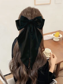 3件套女士发夹，黑色蝴蝶结、白色蝴蝶结、藏蓝色蝴蝶结、缎面蝴蝶结发夹、长尾蝴蝶结发夹、派对发饰、圣诞礼物、母亲节礼物、爪夹、发卡、头饰、发夹 - 彩色 - 查看 3