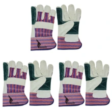 PAKNADA Cowhide Green Work Gloves 12Pairs Double Palm Durable Safety Comfortable Industrial Warehouse Outdoor And Home Improvement Task - one-size - View 9