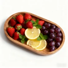 Wooden Tray Shaped As Pumpkin For Halloween, Suitable For Holding Candy, Snacks, Dried Fruits And Fresh Fruits. The Pumpkin-Shaped Tray Is Made Of Polished Solid Wood, Can Be Used As A Decorative Plate On The Home Dining Table. - Mocha Brown - View 10