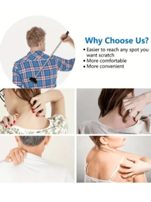 3件套可伸缩背部按摩器，男女通用，便携式可伸缩背部刮痧板，可调节背部按摩梳，背部按摩器，适合旅行、居家、SPA按摩，成人、老人、宠物皆宜，是完美的背部按摩工具，健身器材，旅行必备品。