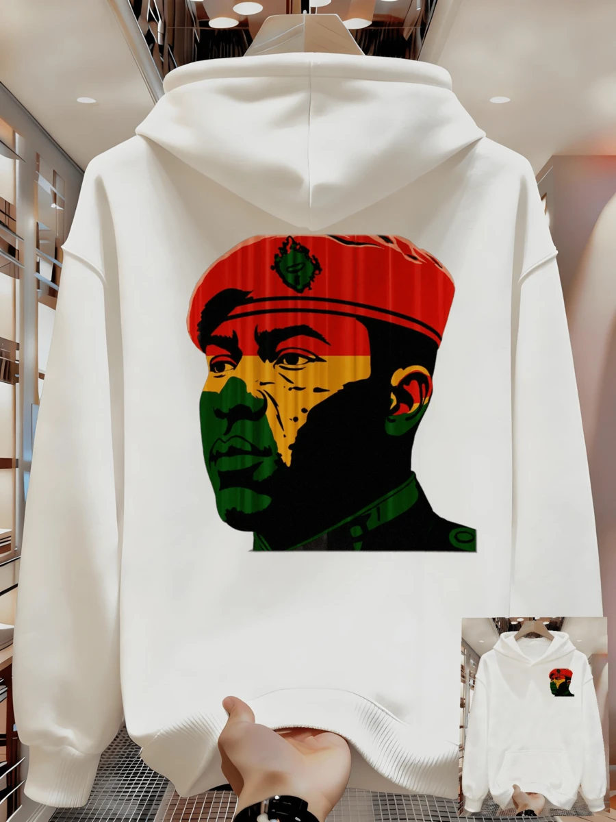 Men's Hoodie With Height Increasing Effect, Loose Fit, Pairs Well With Canvas Shoes, Super Youthful Gym Clothes For Men - 白色 - 查看 1