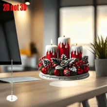 1 قطعة ديكور شمعة عيد الميلاد الأنيقة من الأكريليك، زخرفة متعددة الوظائف للمكتب والمنزل والغرفة والمقهى - هدية مثالية لجو أعياد الميلاد - متعدد الألوان - مشاهدة 3