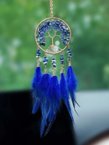 1pc Crystal Stone Tree Of Life Car Pendant, Luxury Minimalist Car Hanging Decor, Unique Gift For Women - Multicolor - View 6