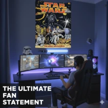 Star Wars 星球大战主题挂毯，家居装饰，星球大战粉丝房间装饰挂毯，适合情人节、新年、派对装饰，也是一份很棒的礼物 - 彩色 - 查看 4