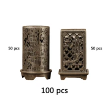 1个手工铜迷你香炉，小型合金香座，金属香薰扩散器，适用于瑜伽冥想、室内香氛、卧室书桌经典装饰 - 彩色 - 查看 16