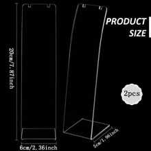 2 piezas Soporte de exhibición de collar de acrílico negro/transparente, soporte minimalista de estilo Ins para joyería, accesorio para transmisión en vivo para tienda de joyería, exhibidor de collares y aretes, almacenamiento y exhibición de joyería de doble uso - Multicolor - Ver 11