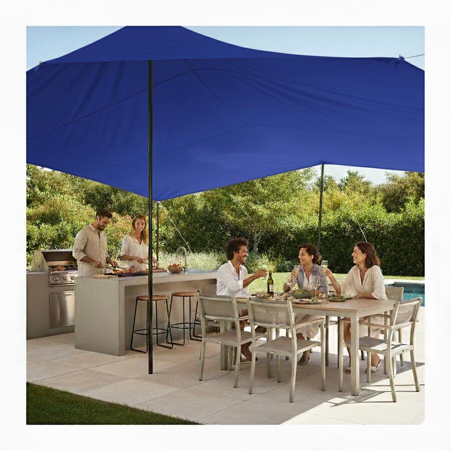 VINILMAX Lona Impermeable de 1.50x1m Uso Rudo con Protección UV para Exterior | Resistente a Polvo, Lluvia y Nieve | Ideal para Camiones, Obra y Construcción | Disponible en Varios Colores - Azul Rey - Ver 1