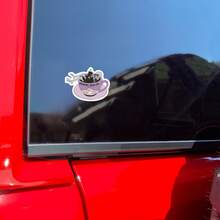 Suriel Tea Co. Skull Tea Cup Illustration Sticker - Waterproof Vinyl Sticker For Water Bottles, Laptops, Cars, Windows - Matte Durable Self-Adhesive, Multi-Purpose Design - Multicolor - View 6